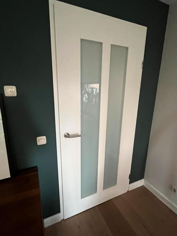 2x Skantrae opdek binnendeuren met glas 211,5 x 93 cm, Doe-het-zelf en Verbouw, Deuren en Horren, Zo goed als nieuw, Binnendeur