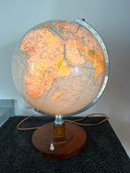 Oude wereldbol met licht 35 cm rond, Verlicht, Gebruikt, Ophalen