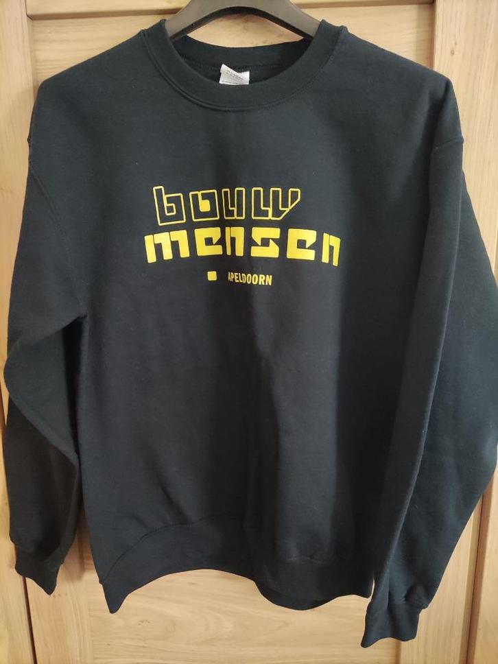 Werk sweaters maat M met gele opdruk Bouwmensen Apeldoorn, Kleding | Heren, Truien en Vesten, Nieuw, Maat 48/50 (M), Blauw, Ophalen of Verzenden