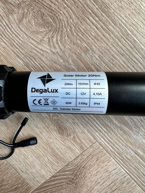 Degalux solar motor inclusief accu., Doe-het-zelf en Verbouw, Rolluiken, Zo goed als nieuw, Wit, Ophalen of Verzenden