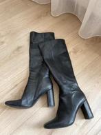 GRATIS VERZENDEN LUXE ZWARTE LEREN BLOKHAKLAARZEN MT 39, Hoge laarzen, Verzenden, Zwart, Zo goed als nieuw
