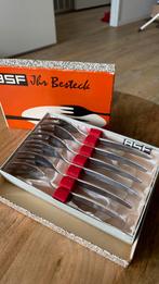 BSF vintage Set – 12 Gebaksvorkjes + Taartschep, Huis en Inrichting, Ophalen of Verzenden, Zo goed als nieuw, Rvs of Chroom