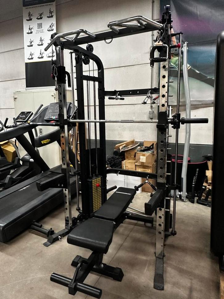 Barbarian Monstergym ,Smithmachine,Dual Pulley + Bankje, Sport en Fitness, Fitnessmaterialen, Gebruikt, Overige typen, Ophalen