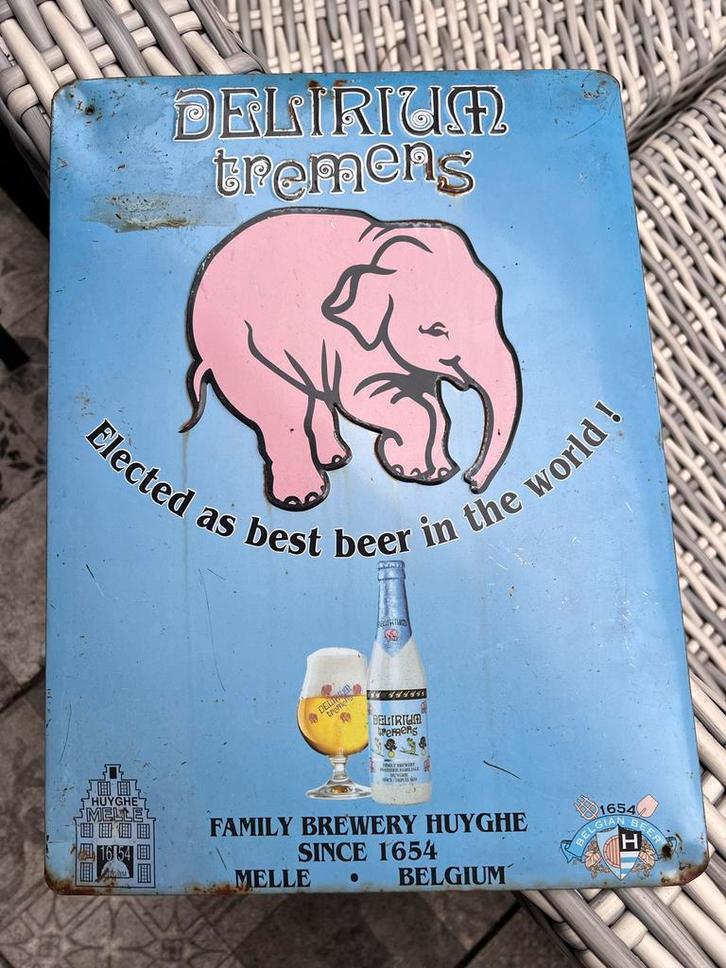 Delirium Tremens Reclamebord, Verzamelen, Merken en Reclamevoorwerpen, Gebruikt, Reclamebord, Ophalen of Verzenden