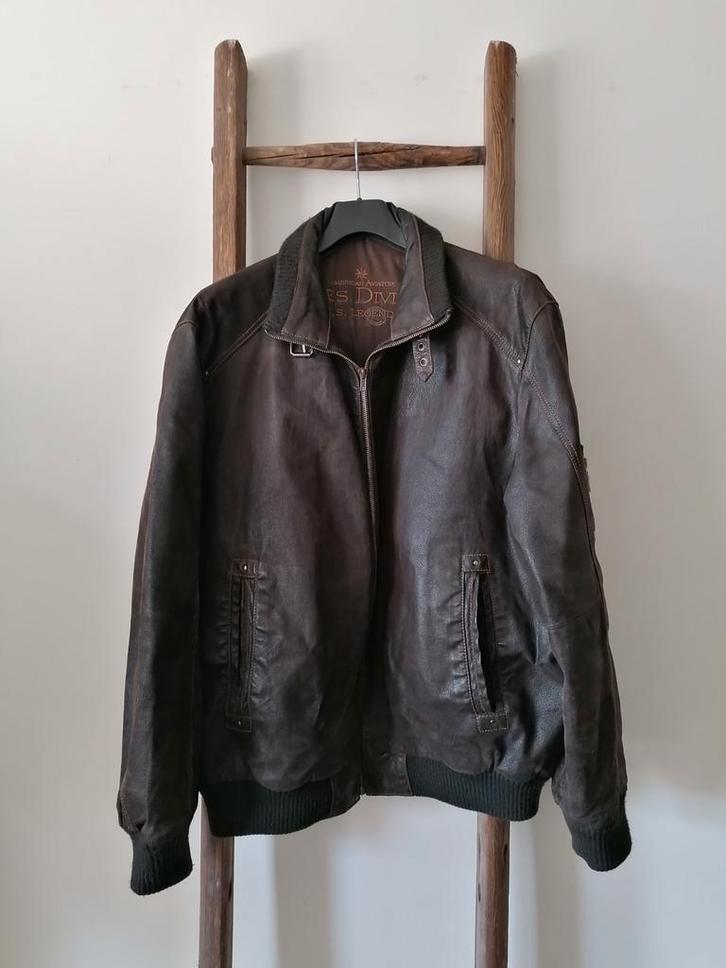 Leren winterjas jas gevoerd 58 XXL, Kleding | Heren, Jassen | Winter, Zo goed als nieuw, Overige maten, Bruin, Ophalen of Verzenden