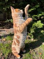 Poes, kat, bruin, tuin, gazon, kitten, boerderij 50cm, Tuin en Terras, Tuinbeelden, Ophalen of Verzenden, Nieuw, Kunststof, Dierenbeeld