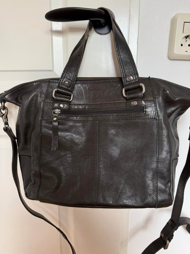 Spikes & Sparrow zwart leren tas, Ophalen of Verzenden, Zo goed als nieuw, Zwart, Handtas