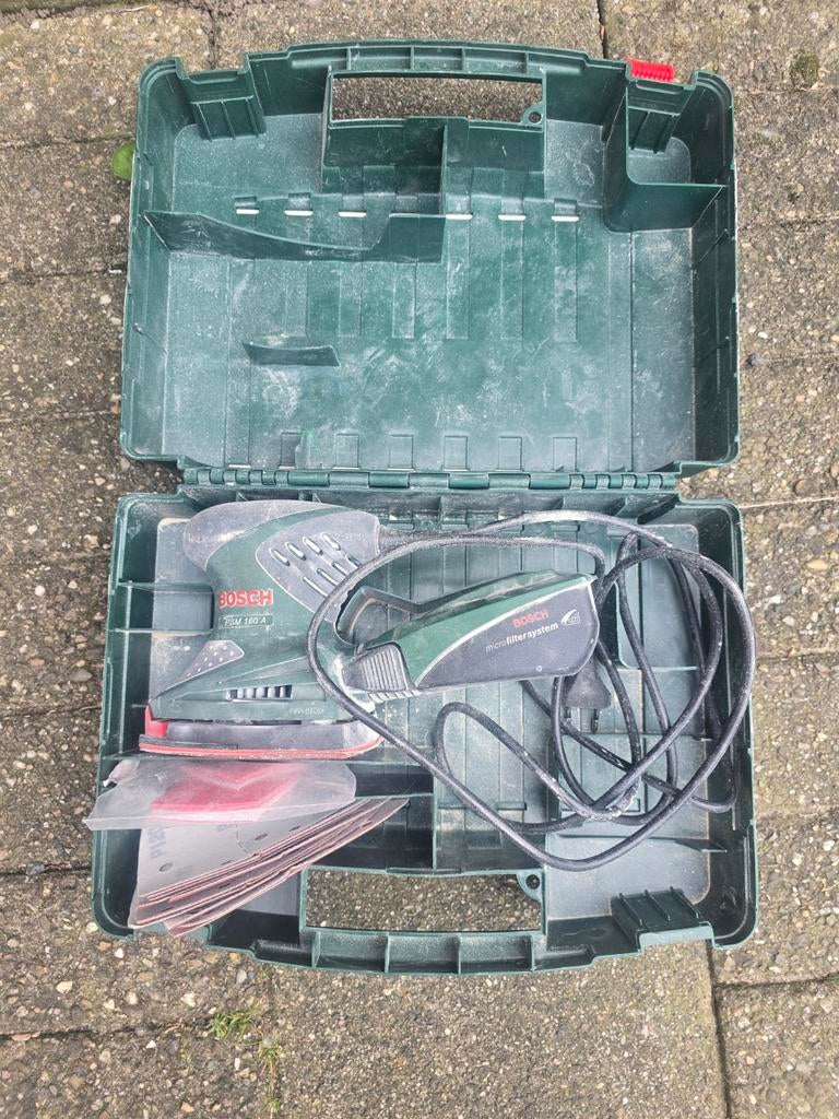Bosch psm 160 a, Ophalen of Verzenden, Zo goed als nieuw, Minder dan 600 watt, Vlakschuurmachine