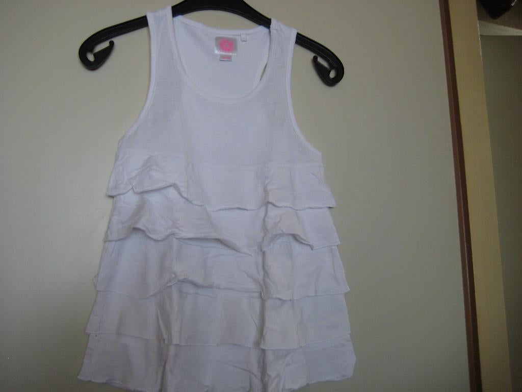 Wit top in 158/164, Coolcat Girls, Kinderen en Baby's, Kinderkleding | Maat 158, Ophalen of Verzenden, Zo goed als nieuw, Meisje