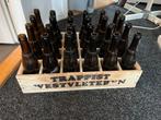 Houten krat met 24 lege Westvleteren flesjes, Ophalen of Verzenden, Gebruikt