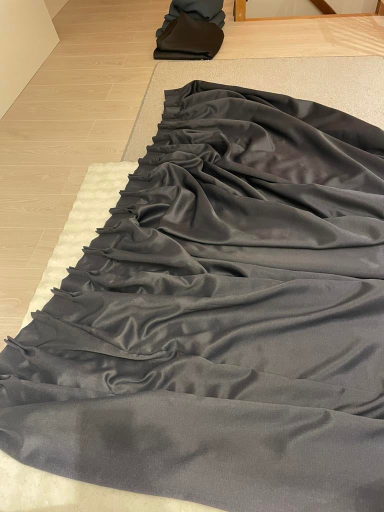 Zwarte gordijnen verduisterend 2x, 200 cm of meer, Zwart, 150 tot 200 cm, Nieuw