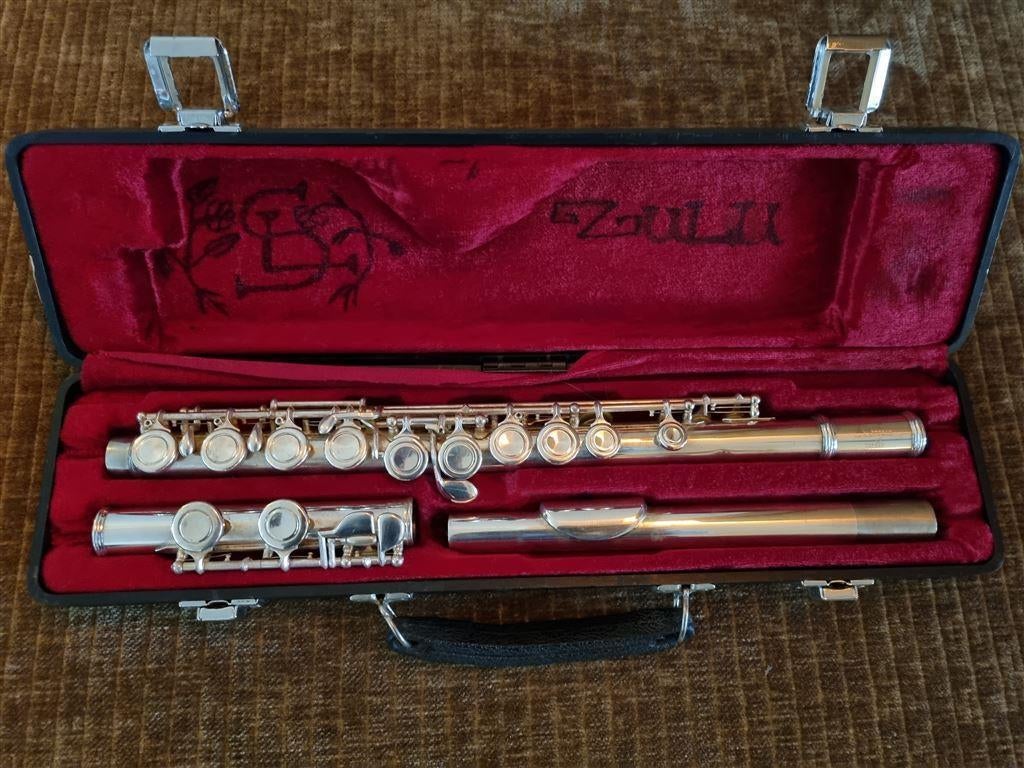 Arbiter Pro Sound verzilverde dwarsfluit incl. koffer, Ophalen of Verzenden, Gebruikt, Met koffer of tas