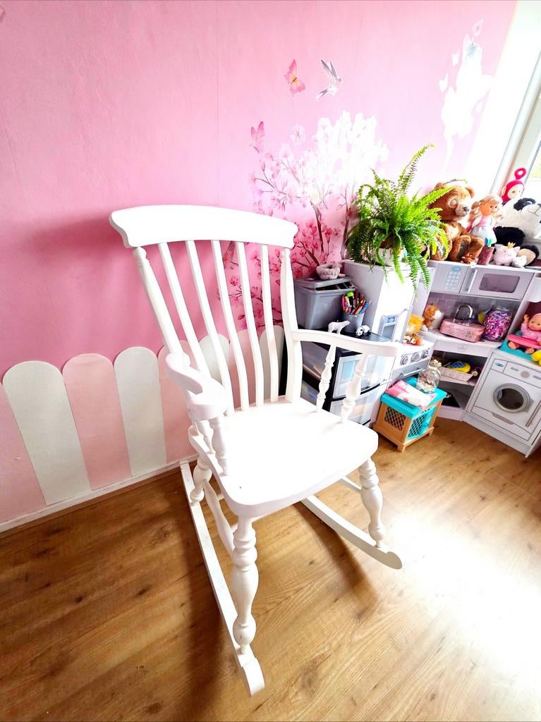 schommelstoel wit, Huis en Inrichting, Stoelen, Ophalen of Verzenden, Gebruikt, Wit, Eén