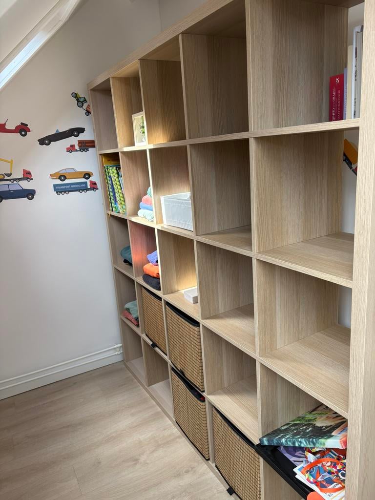 Kallax kast 182x182 5 vakken eikeneffect, Ophalen, Zo goed als nieuw, 25 tot 50 cm