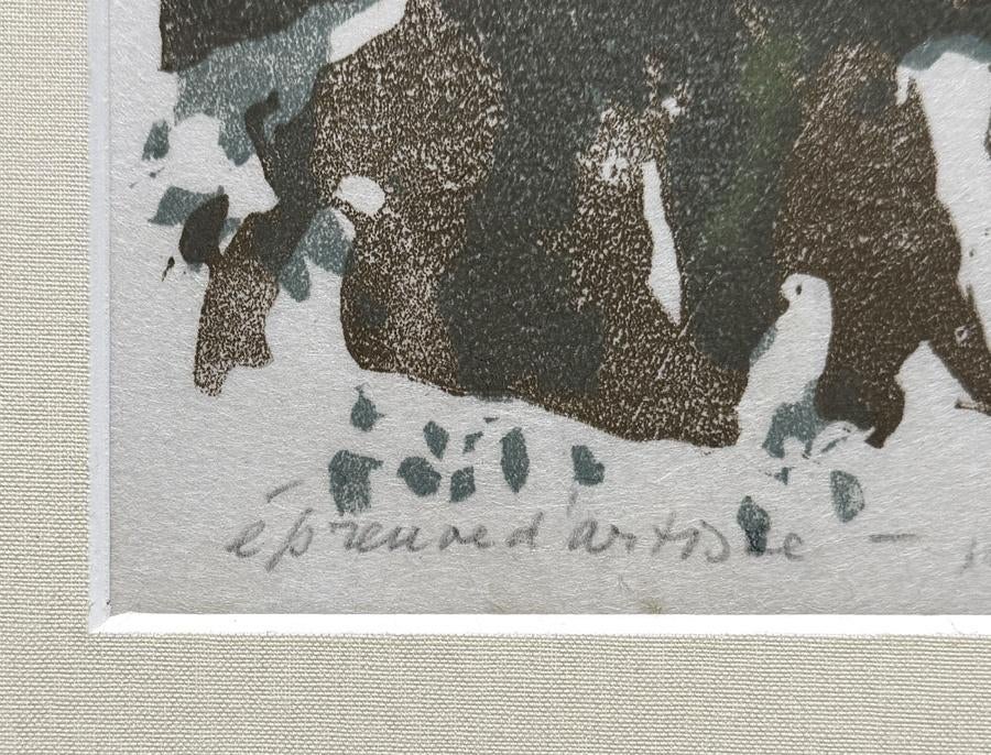 1138. Zeefdruk, Otto B. de Kat – abstract landschap ca.1975, Ophalen of Verzenden