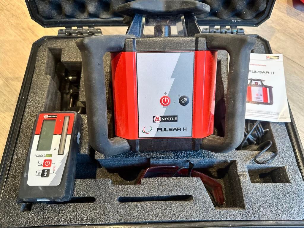 Nestle Pulsar H Laser Waterpas met Ontvanger PDRG60, Doe-het-zelf en Verbouw, Ophalen of Verzenden, Gebruikt, Overige meters
