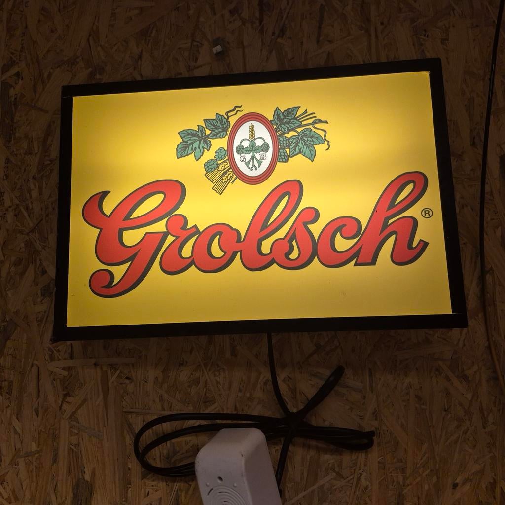 Grolsch Lichtreclame LED Verlichting Replica 25x40cm, Verzamelen, Ophalen of Verzenden, Zo goed als nieuw, Lichtbak of (neon) lamp
