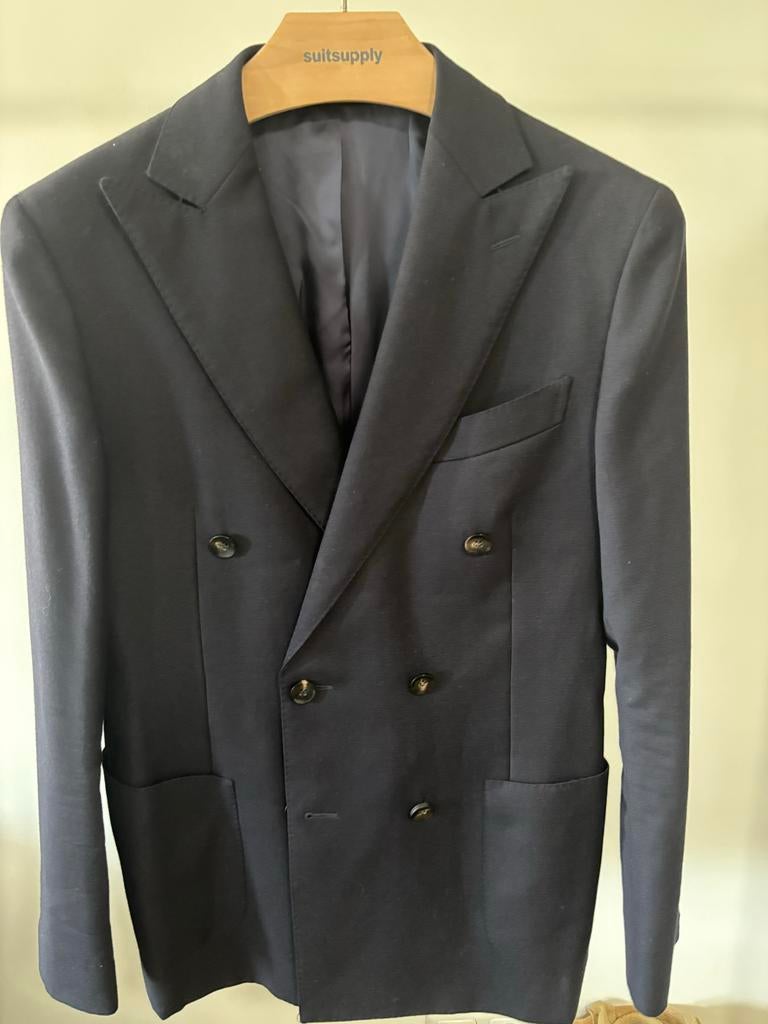 Suitsupply Double-Breasted Colbert 46 (S) - Donkerblauw, Kleding | Heren, Kostuums en Colberts, Ophalen of Verzenden, Gedragen
