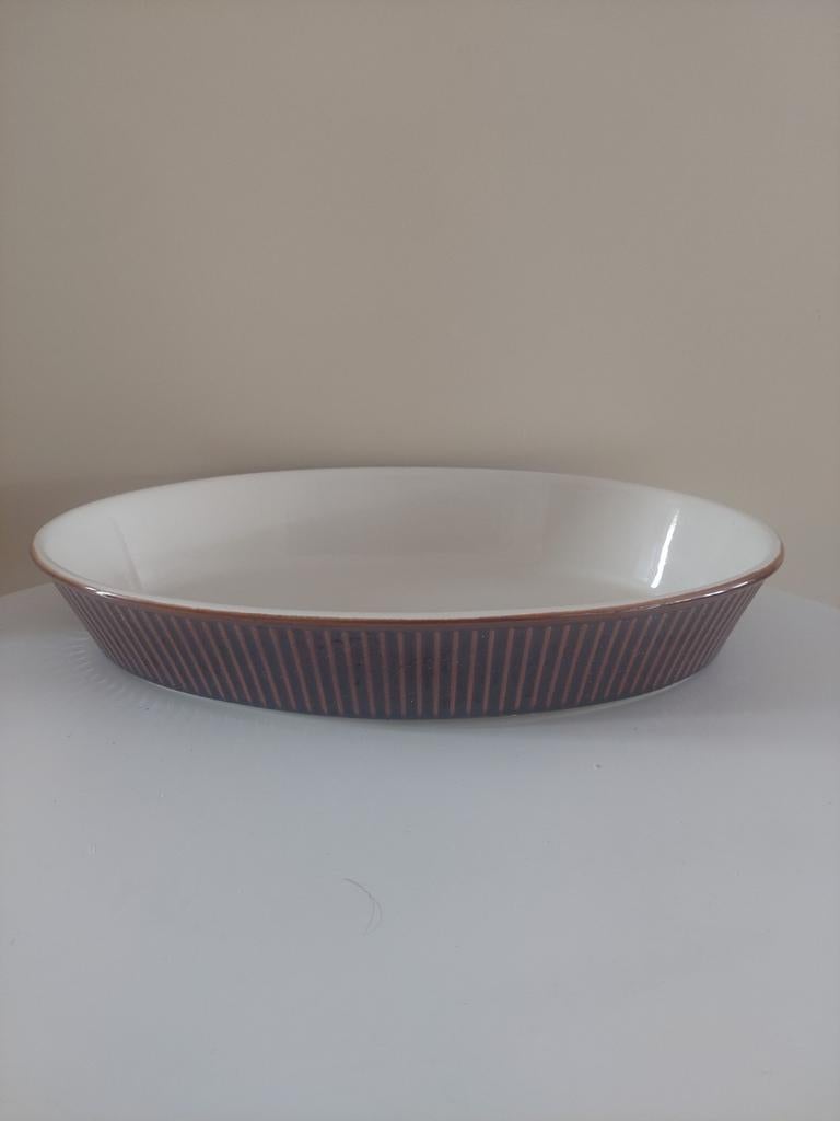 Villeroy&Boch Luxembourg  ovale ovenschaal bruin geribbeld, Ophalen of Verzenden, Overige stijlen, Schaal of Schalen