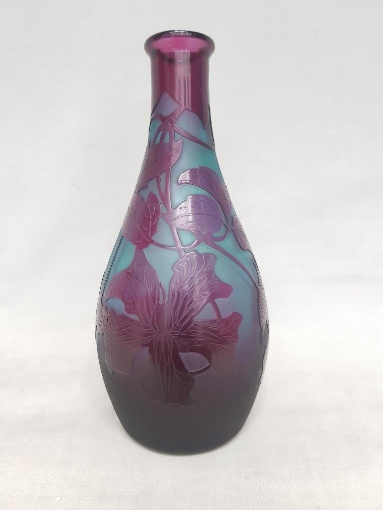 Art Nouveau Vaas - Paul Nicolas - d'Argental - Clematis., Ophalen of Verzenden