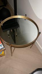 Gouden bijzettafel bovenkant is een spiegel, Huis en Inrichting, Tafels | Bijzettafels, Minder dan 55 cm, Gebruikt, Metaal of Aluminium