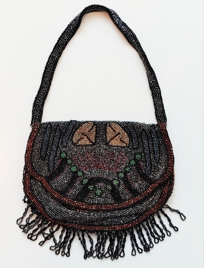 Antieke Art Deco handtas kralenbeurs damestas geen beugeltas, Antiek en Kunst, Verzenden