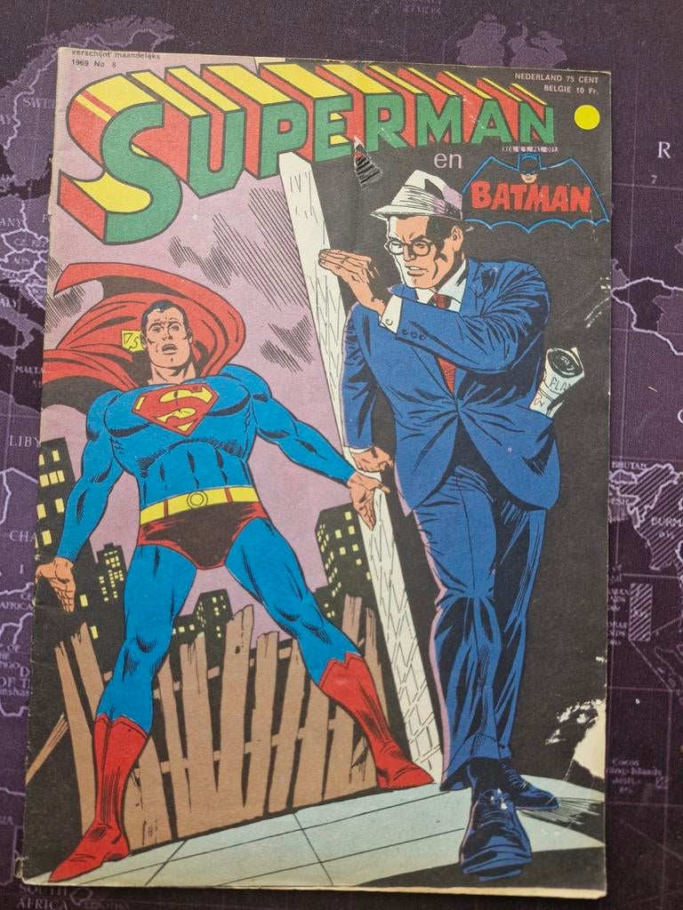 Superman en Batman Comic - 1969 - Nederlands, Boeken, Strips | Comics, Eén comic, Ophalen of Verzenden, Gelezen, Amerika