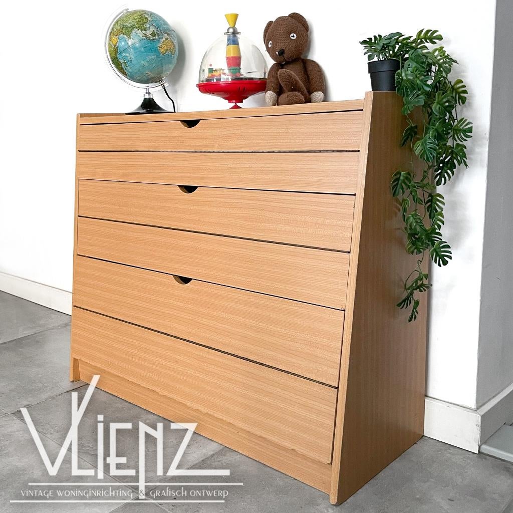 Schoolkast lades, knutselkast, ladekast school, Ophalen, Retro, school, Gebruikt, 100 tot 150 cm