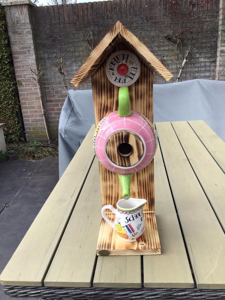 Blond Amsterdam vogelhuisje theepot, Tuin en Terras, Vogelhuisjes en Vogelbaden, Nieuw, Ophalen of Verzenden