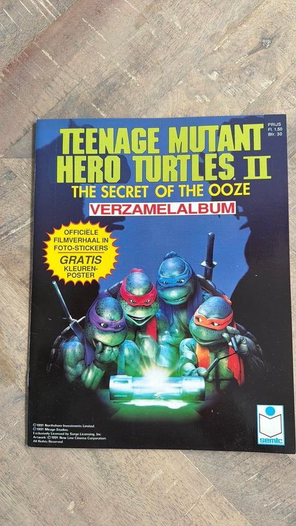Semic teenage mutant hero turtles 2 compleet album, Verzenden, Zo goed als nieuw, Meerdere stickers