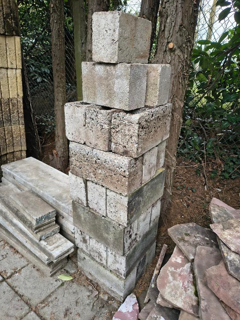 Betonnen stenen 38,5x13,5cm voor tuin of constructie, Tuin en Terras, Tegels en Klinkers, Gebruikt, Overige typen, Beton, Ophalen