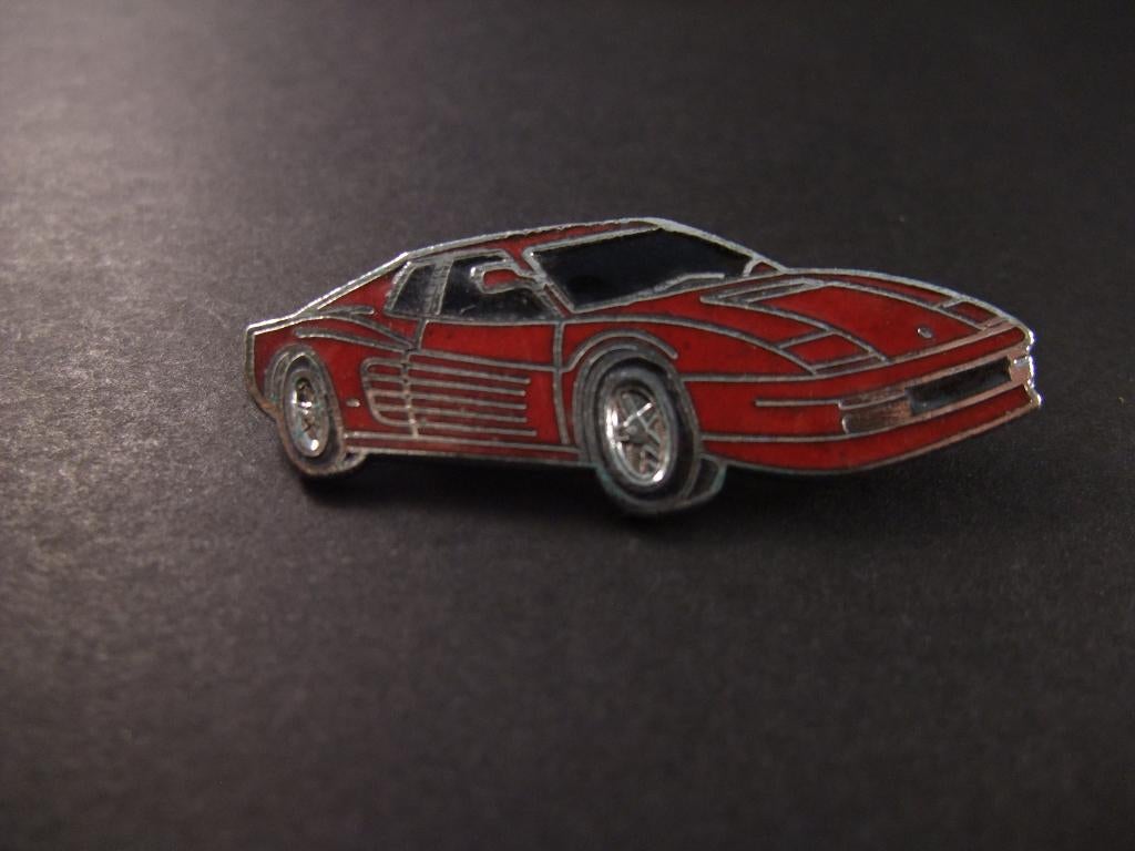 Ferrari Testarossa  rode sportwagen, emaille speld, Ophalen of Verzenden, Gebruikt, Overige onderwerpen