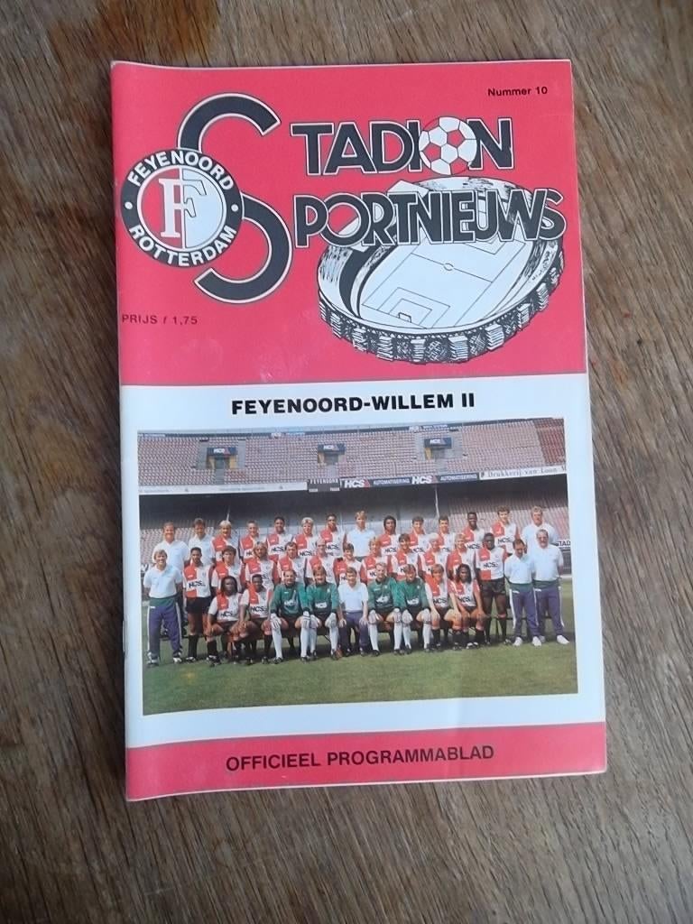 Programmablad Feyenoord-Willem II 10 maart 1991, Ophalen of Verzenden, Gelezen