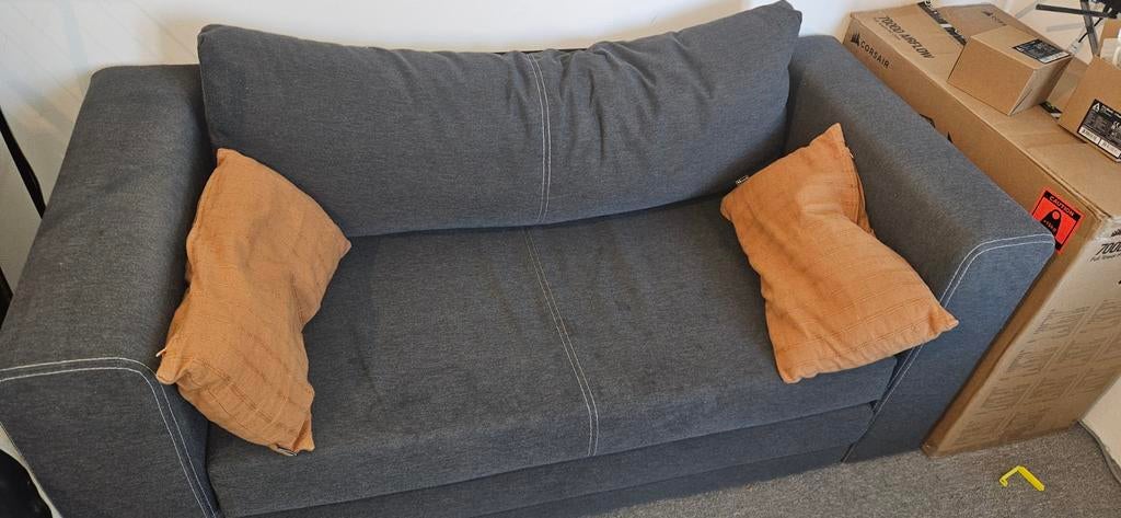 IKEA ASKEBY slaapbank Knisa donkergrijs, Ophalen, Gebruikt, Tweepersoons, Overige maten