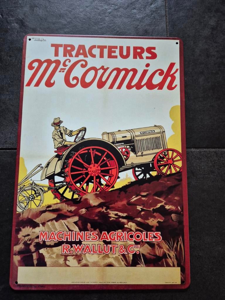 Tracteurs mc cormick reclamebord, Ophalen of Verzenden, Nieuw, Reclamebord