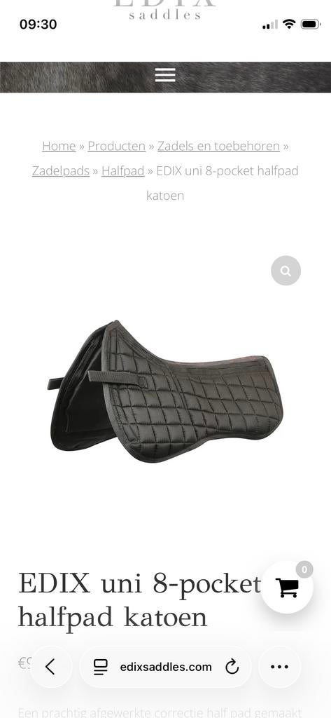 Edix halfpad zwart, Gebruikt, Katoen, Overige merken, Ophalen of Verzenden