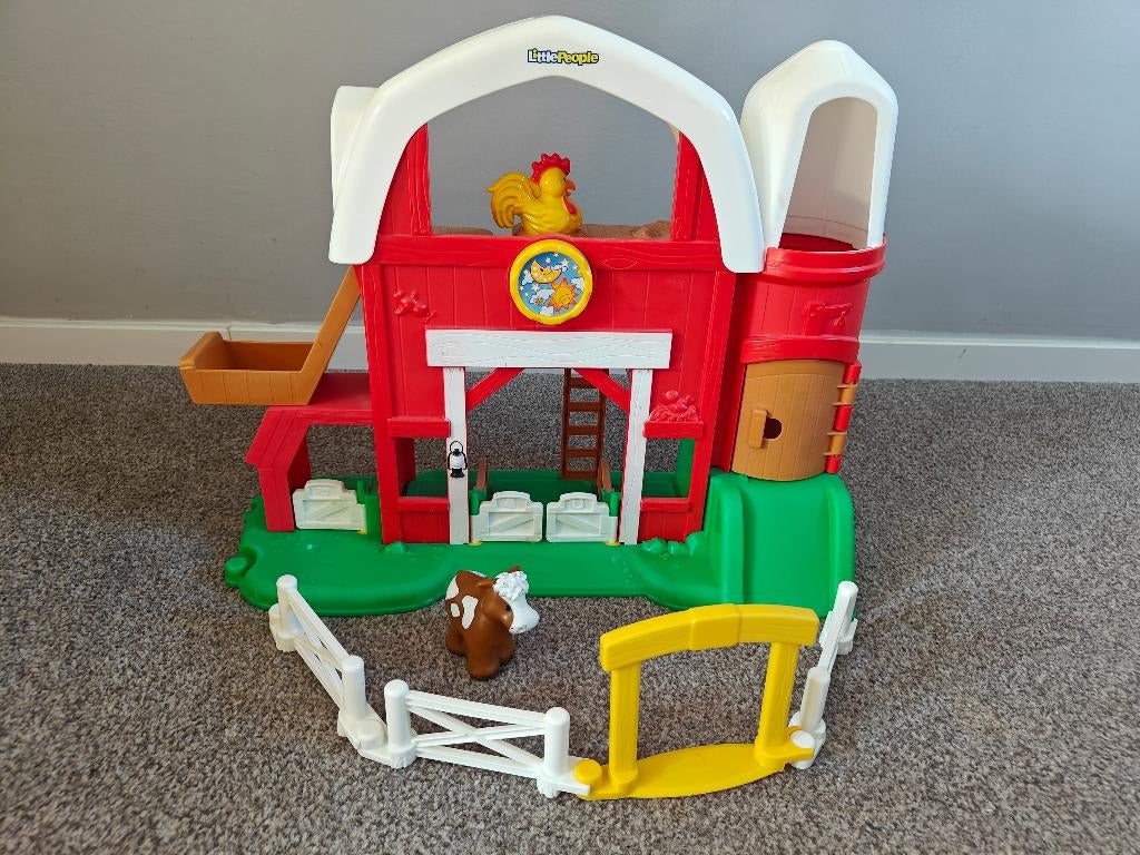 Fisher Price - Little People - Boerderij met kip en koe, Ophalen, Gebruikt, Speelset