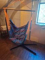 Zelfstandig hangende hangmat met ijzeren onderstel, Ophalen, Binnen, Zo goed als nieuw, Met standaard