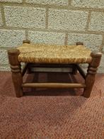 Oud boeren houten / rotan voeten krukje, Ophalen, Hout