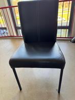 4 stuks eetkamerstoelen - Donkergrijs leer, Huis en Inrichting, Ophalen, Gebruikt, Leer, Vier