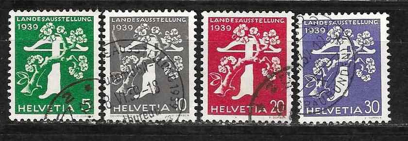 Zwitserland 344-347, Postzegels en Munten, Postzegels | Europa | Zwitserland, Ophalen of Verzenden, Gestempeld