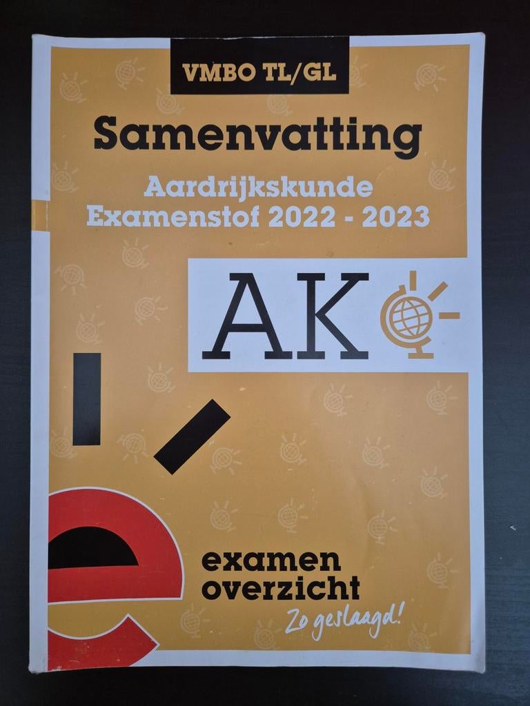 Aardrijkskunde samenvatting examenoverzicht VMBO TL/GL, VMBO, Ophalen of Verzenden, Zo goed als nieuw, ExamenOverzicht