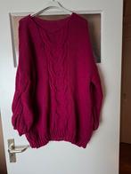 Mooie fuchsia gebreide trui met kabelpatroon, Kleding | Dames, Made in Italy, Paars, Maat 46/48 (XL) of groter, Ophalen of Verzenden