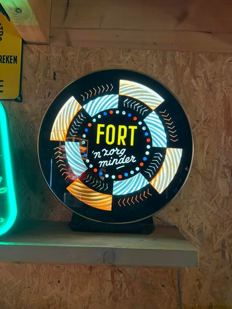 Zeer zeldzaam lichtbakje FORT SCHOENEN, Ophalen of Verzenden, Gebruikt, Reclamebord
