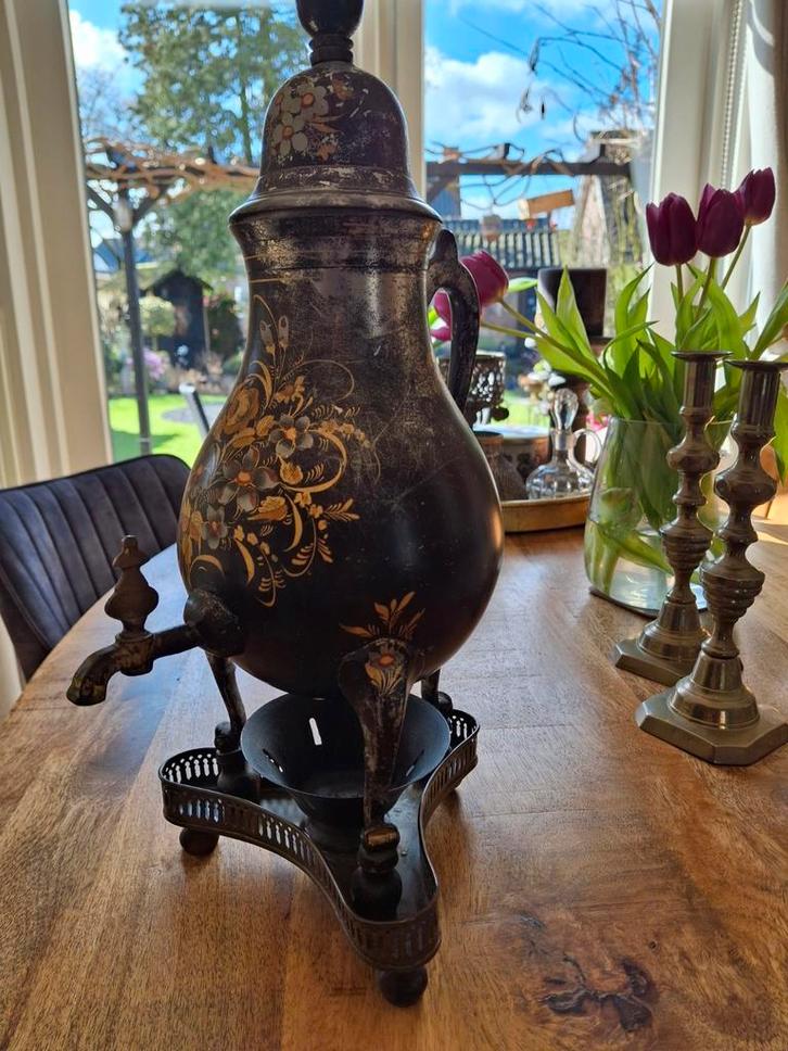 Antieke groningse kraantjeskan van Jan Huising, Antiek en Kunst, Antiek | Tin, Ophalen