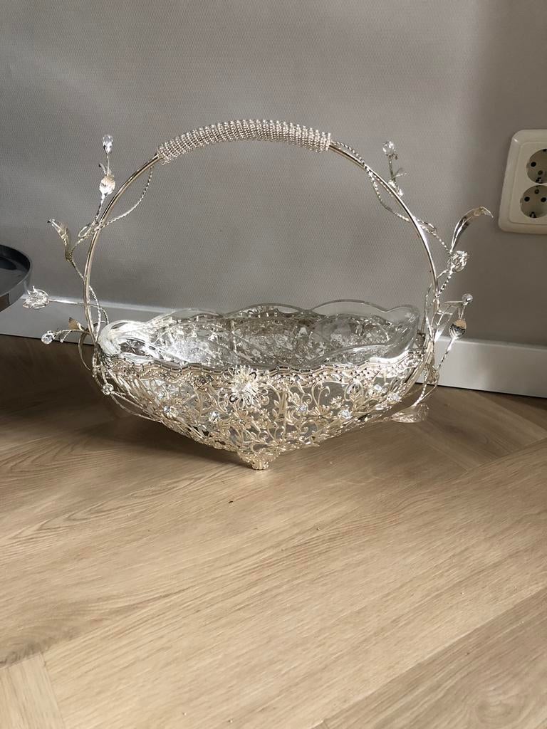 Mooie zilveren schaal., Ophalen, Zo goed als nieuw, Rond, Overige materialen