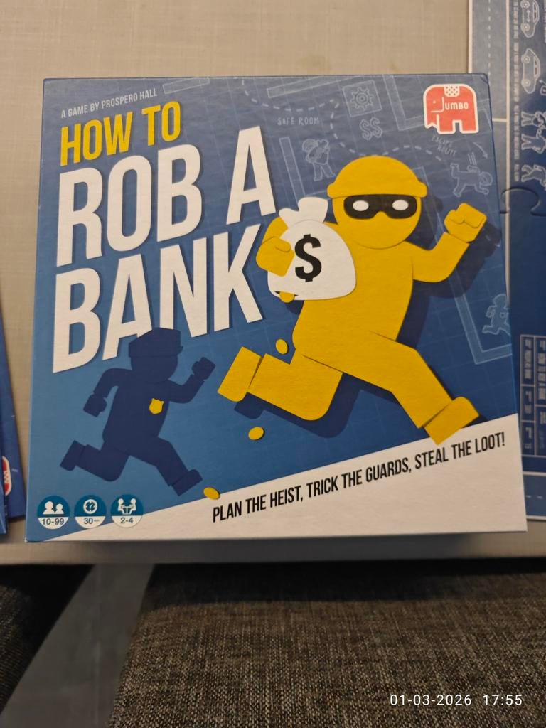 How to Rob a Bank - Bordspel, Ophalen, Jumbo, Zo goed als nieuw, Drie of vier spelers