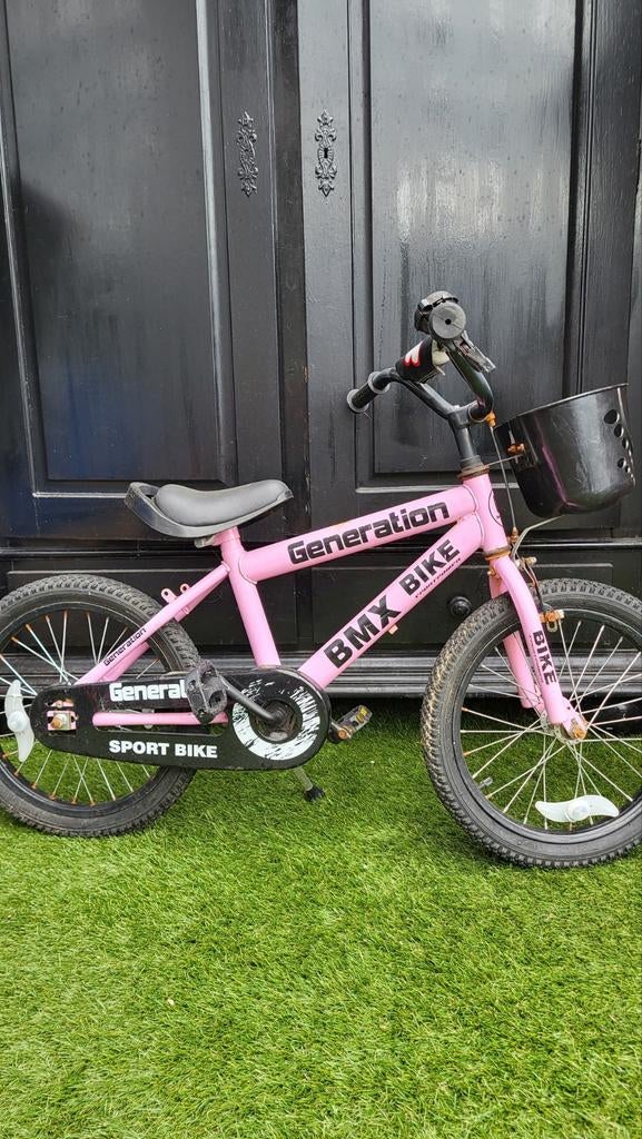Bmx bike roze meisjes fiets  16 inch, Fietsen en Brommers, Fietsen | Crossfietsen en BMX, Ophalen of Verzenden, Gebruikt, Staal