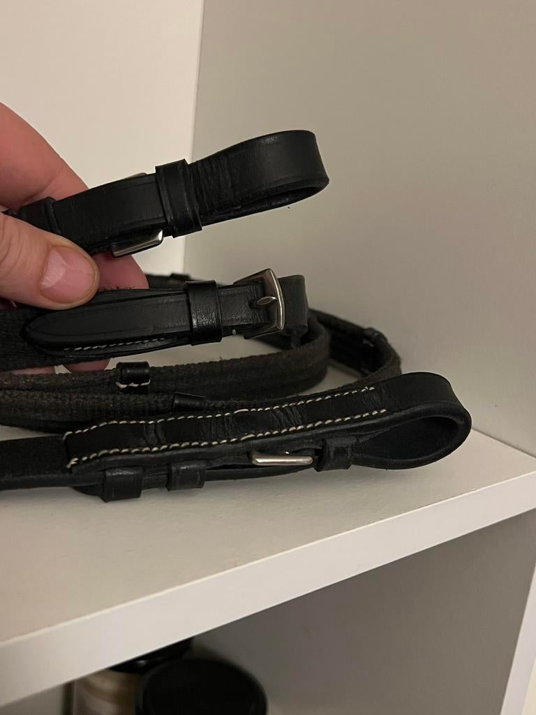 Webband Springteugels Zwart Full Teugels Witte Stiksels, Ophalen of Verzenden, Gebruikt, Springen