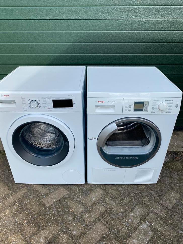 Set Bosch wasmachine, 8 kilo ,A+++,En warmtepomp droger 7Kg, Witgoed en Apparatuur, Wasmachines, Zo goed als nieuw, 6 tot 8 kg